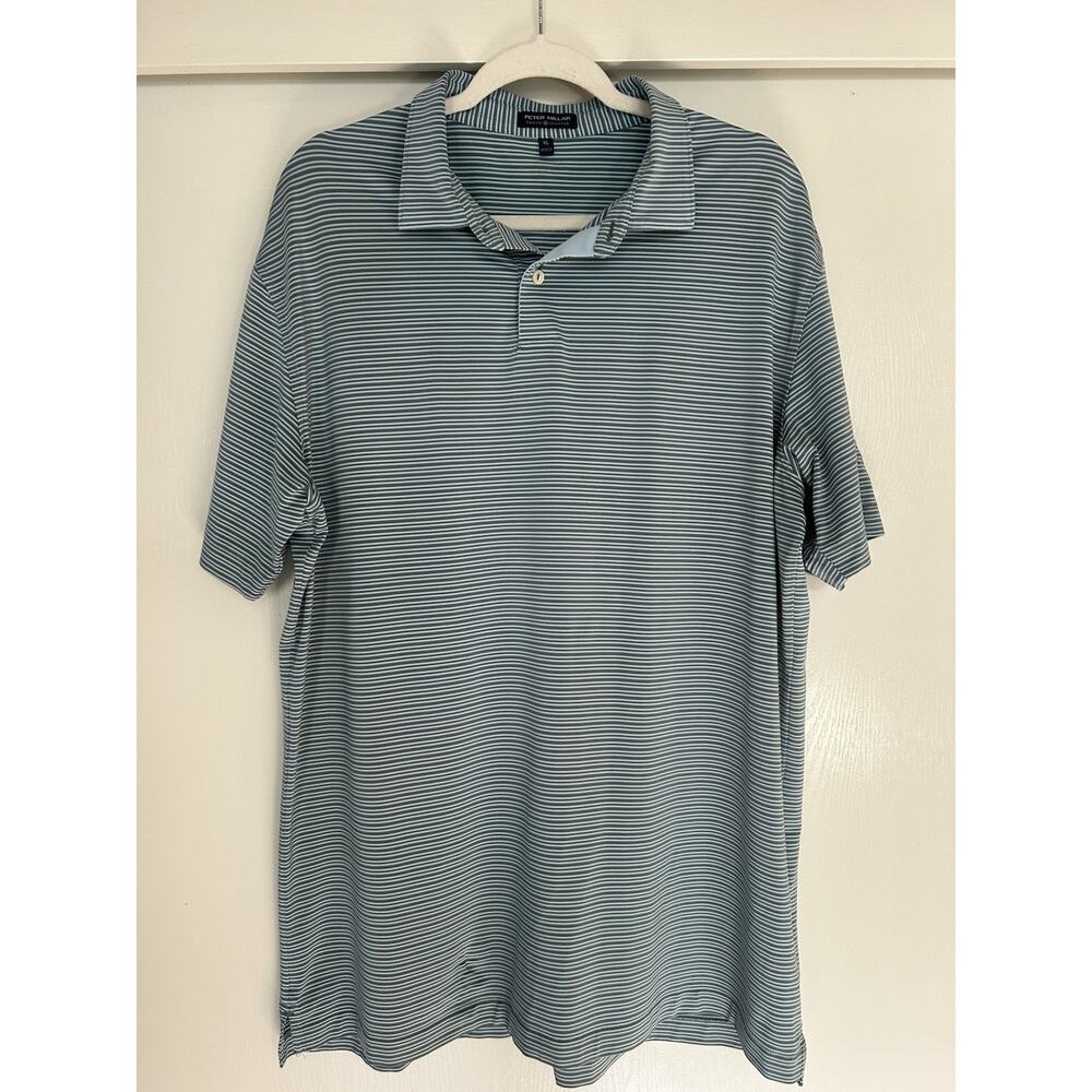Peter Millar Men's Golf Polo Shirt Size XL Stripe Pattern Crown Crafted Stretch